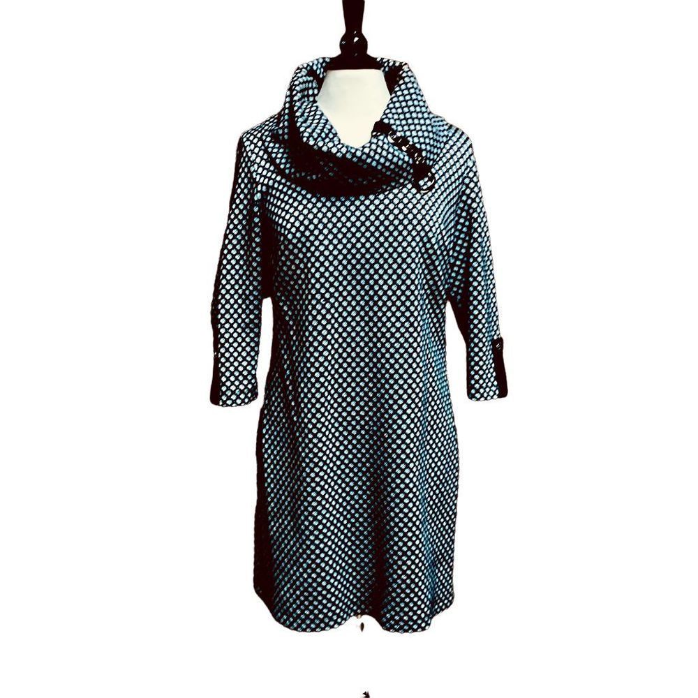 Joseph Ribkoff Black & Grey  3/4 Sleeve Dress Size 14